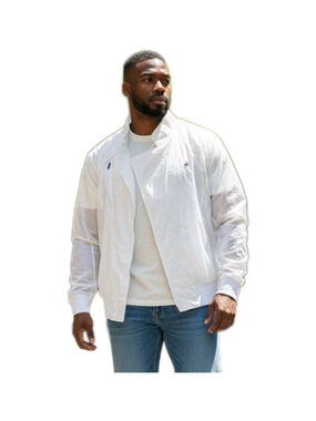 ROCAWEAR Vintage High Neck Long-Sleeve Full-Zip Windbreaker White Jacket 3XL Men